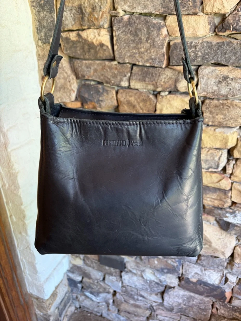 Portland Leather Triangle Shoulder Bag